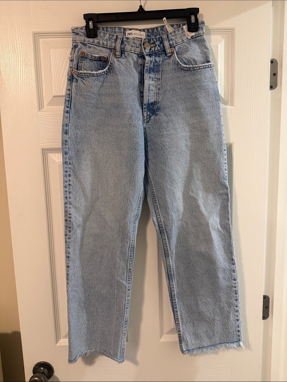 Zara Light Wash High-Rise Boyfriend Jeans